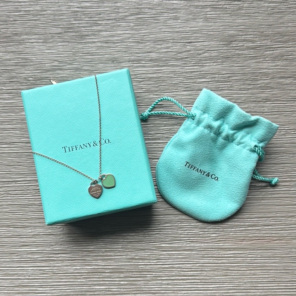 Tiffany Blue Double Heart Tag Pendant (authentic)